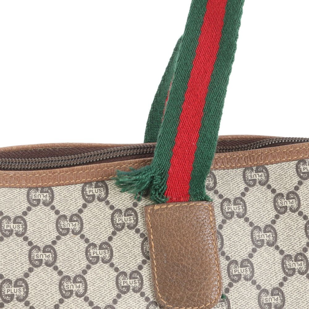 美品 ヴィンテージ オールド グッチ GG プラス レザー トート バッグ