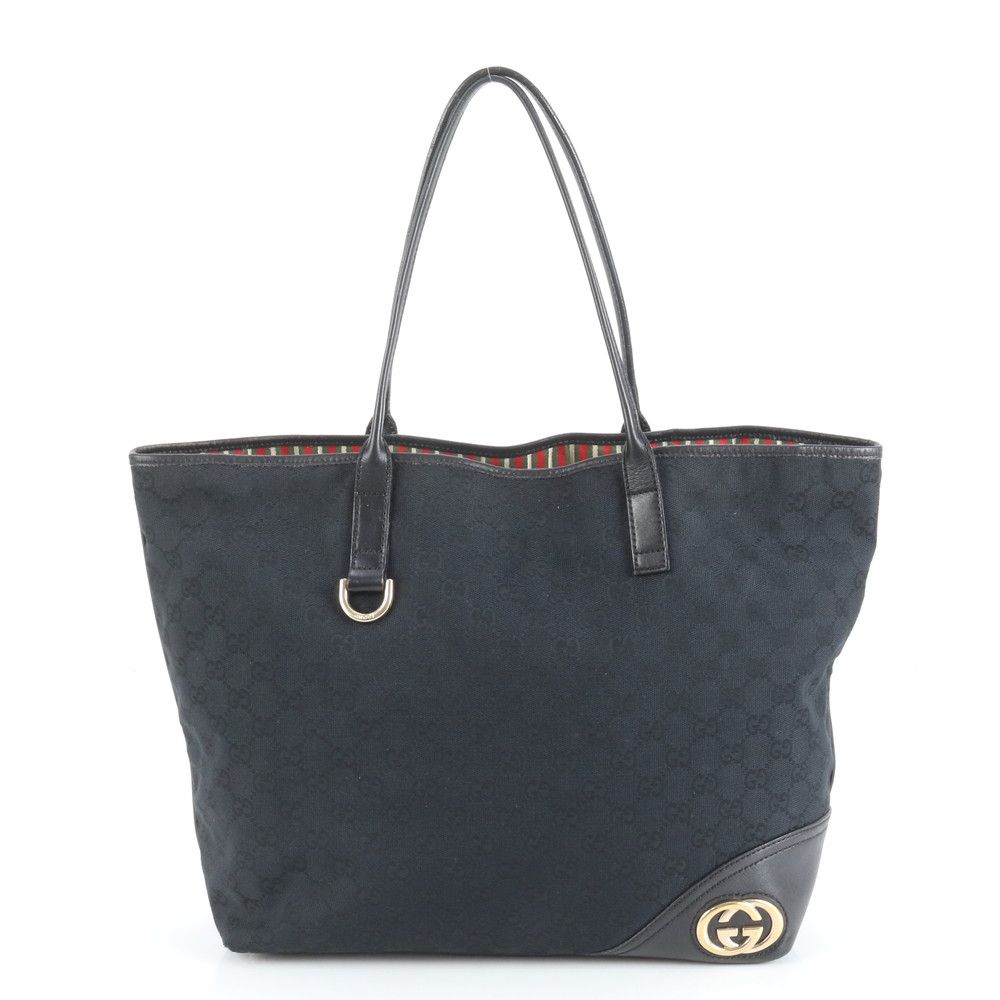 極美品 グッチ GG キャンバス ニューブリット 169945 レザー トート