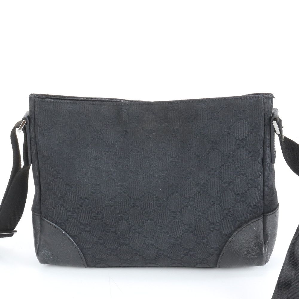 美品✨グッチ ショルダーバッグ レザー 黒 GGキャンバス 総柄 114273 極美品 グッチ GG キャンバス レザー ショルダーバッグ 斜め掛け
