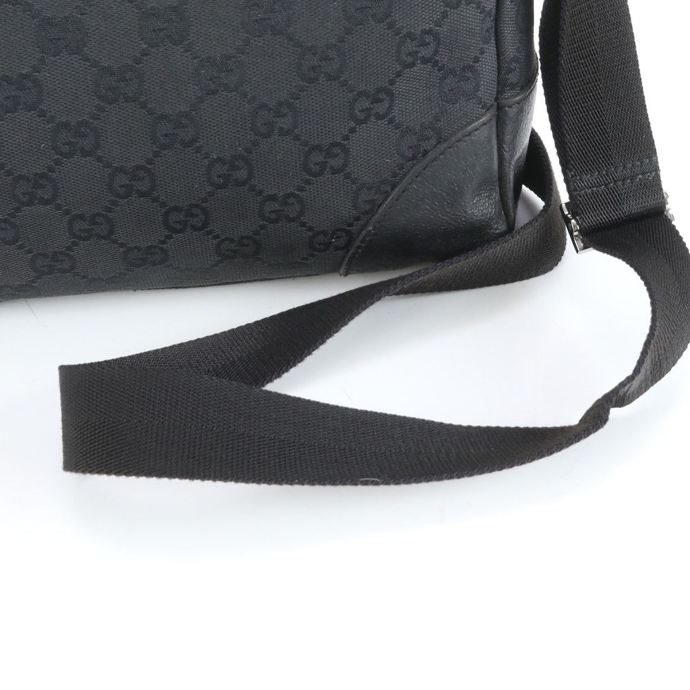 極美品 グッチ GG キャンバス レザー ショルダーバッグ 斜め掛け