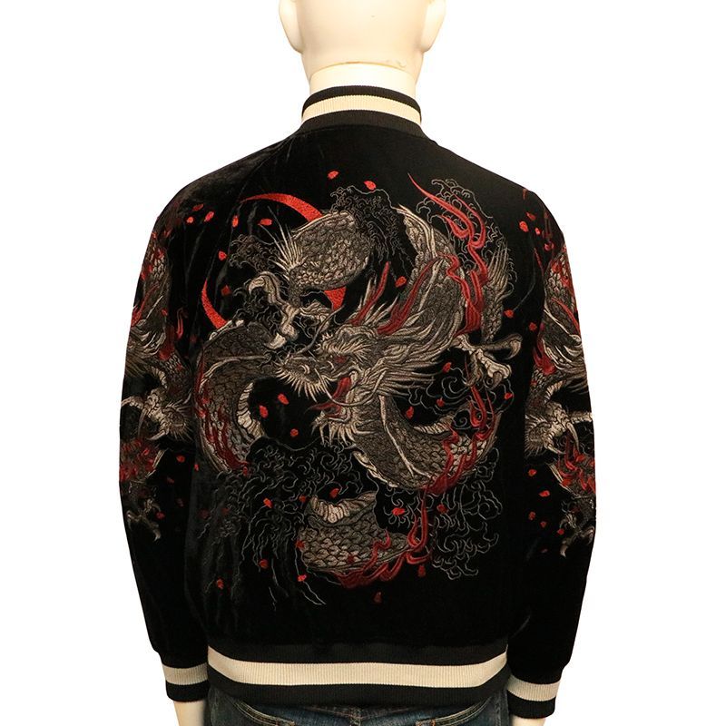 朧 おぼろ 龍 刺繍 和柄 別珍 スカジャン（ 9053851 ） 和柄 和