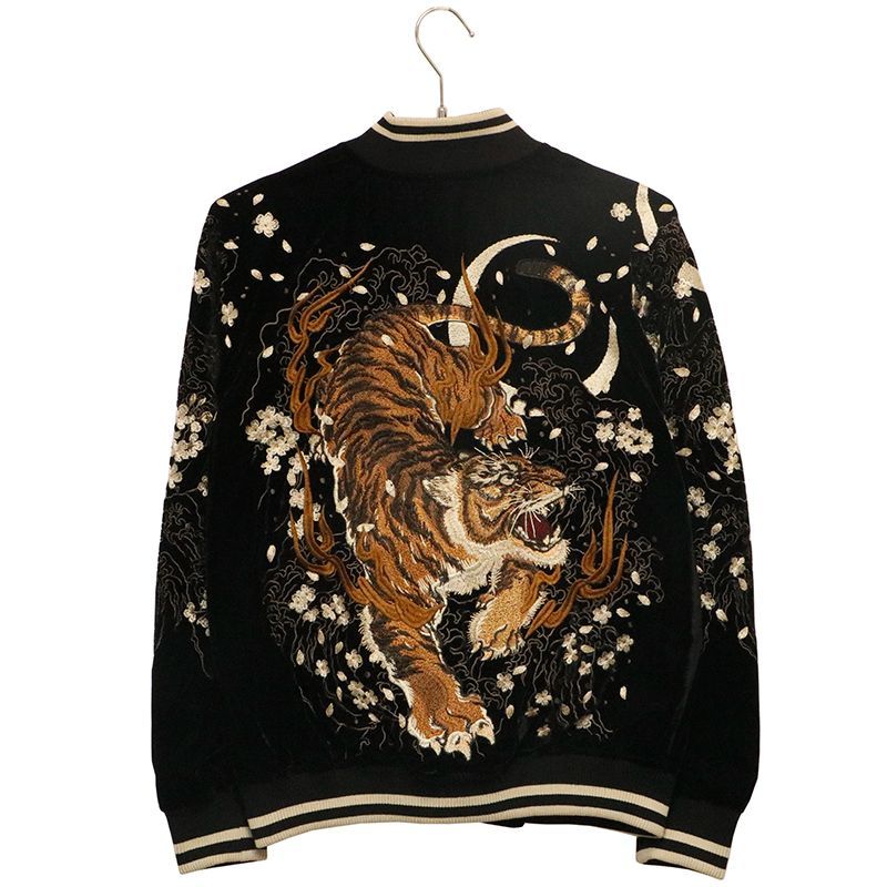 朧 おぼろ 猛虎 刺繍 和柄 別珍 スカジャン（ 9053852 ） 和柄 和