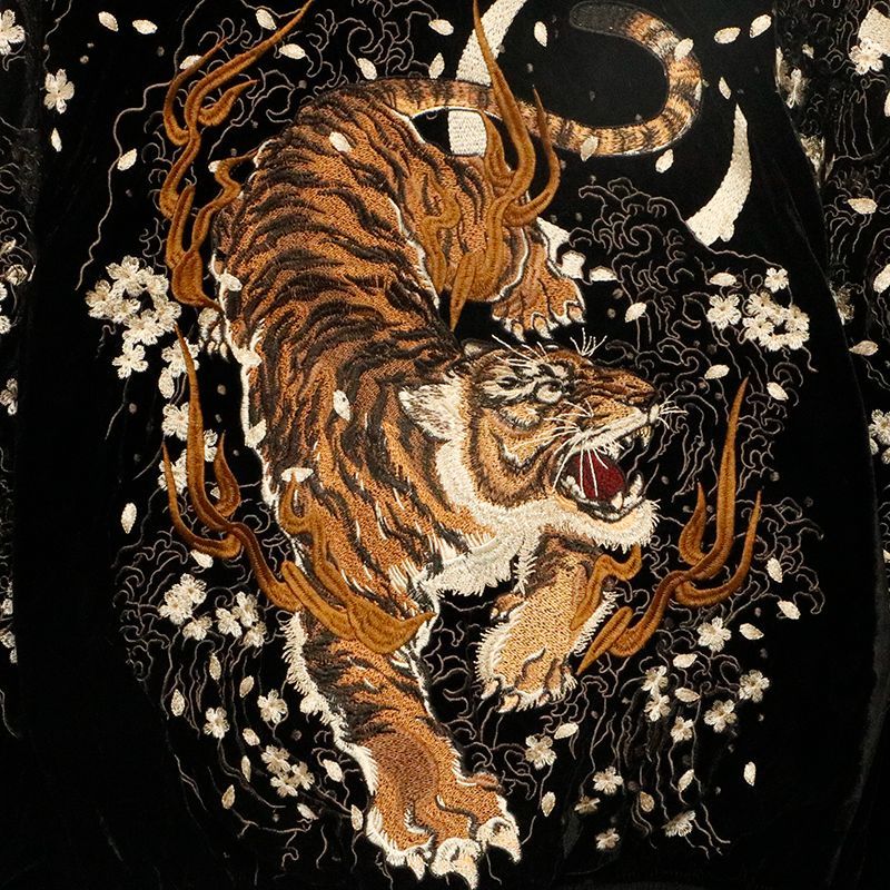 朧 おぼろ 猛虎 刺繍 和柄 別珍 スカジャン（ 9053852 ） 和柄 和
