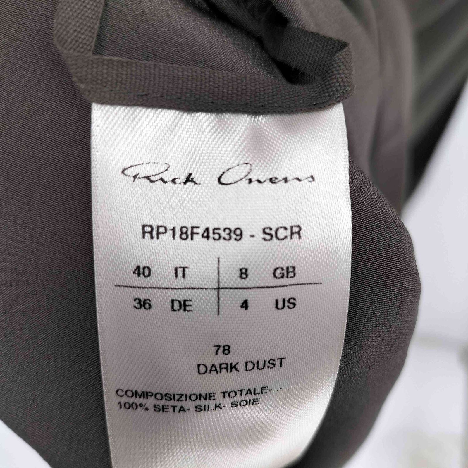 リックオウエンス RICK OWENS ドレープネック ノースリーブ ワンピース