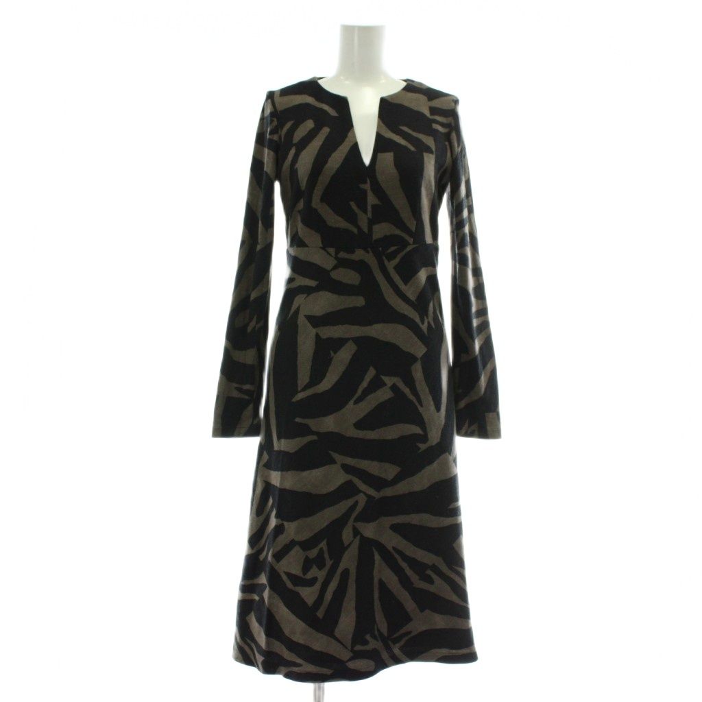 マックスマーラ MAX MARA 白タグ ワンピース ウール 長袖 ひざ丈 V