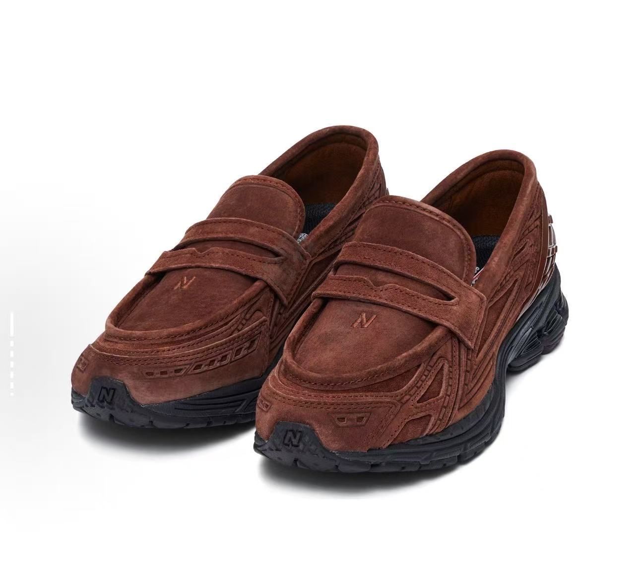 Balance 1906 L ブラウン スエードローファー ユニセックス 長く使える フルジップ