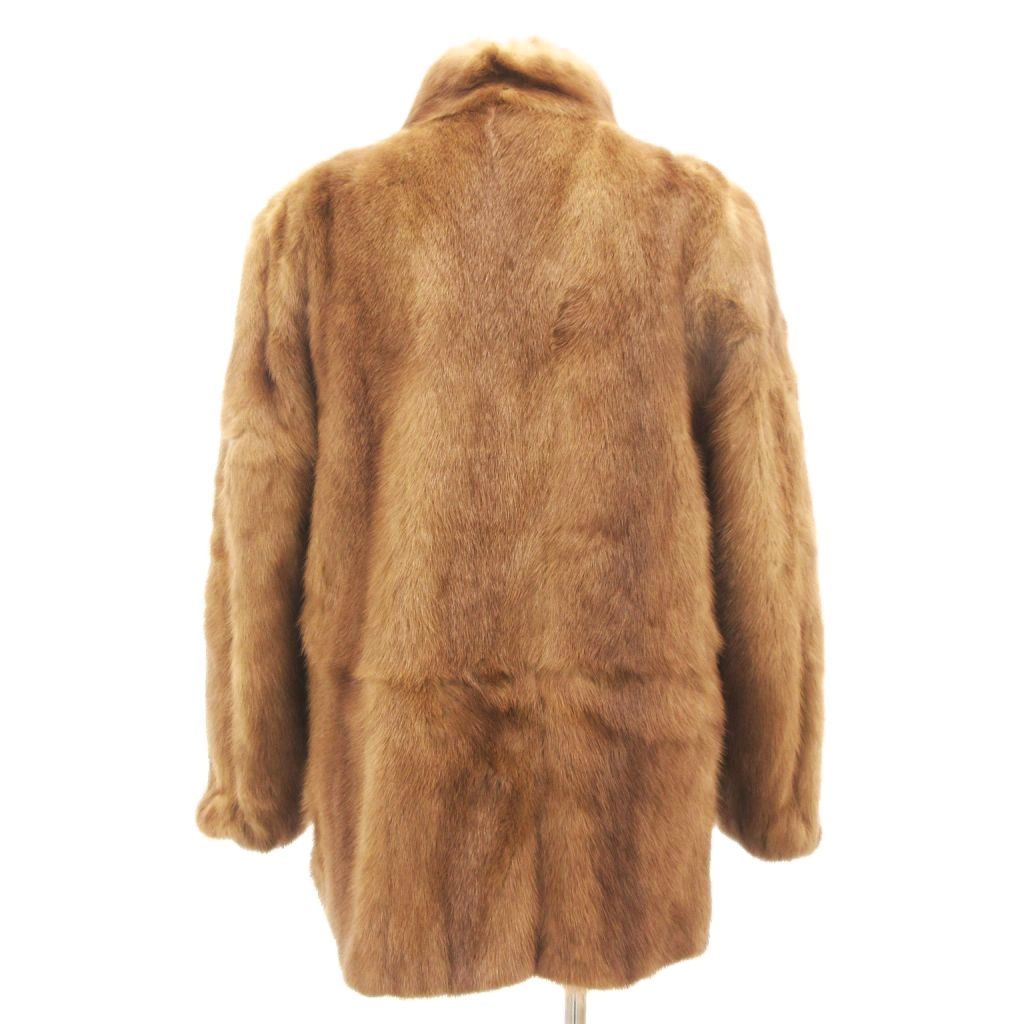 サガミンク SAGA MINK 金サガ ミンクファーコート 毛皮 ミドル丈 茶