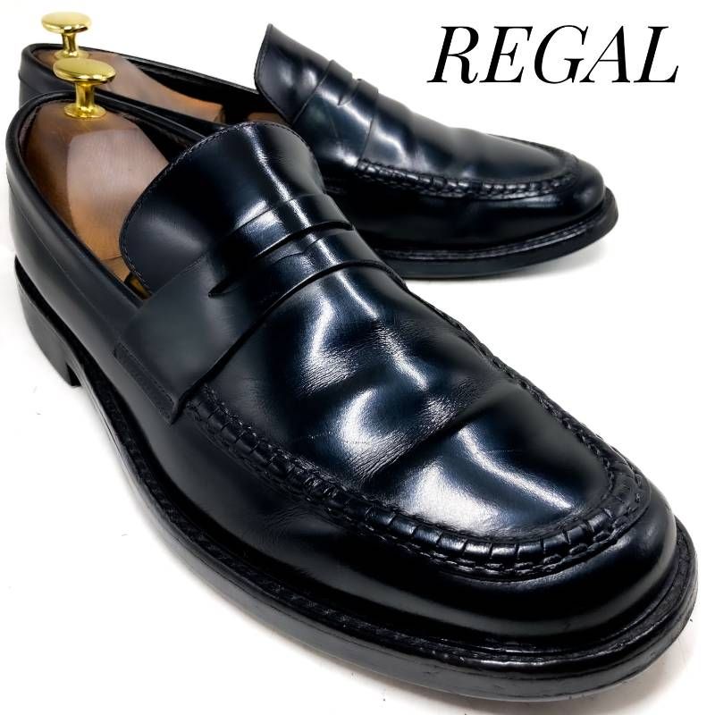 REGAL リーガル コインローファー ハーフサドル JU27 黒 ブラック 26cm