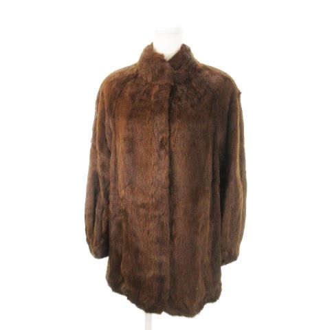 エンバ EMBA ファーコート ミンクファー 毛皮 スタンドカラー ミドル丈