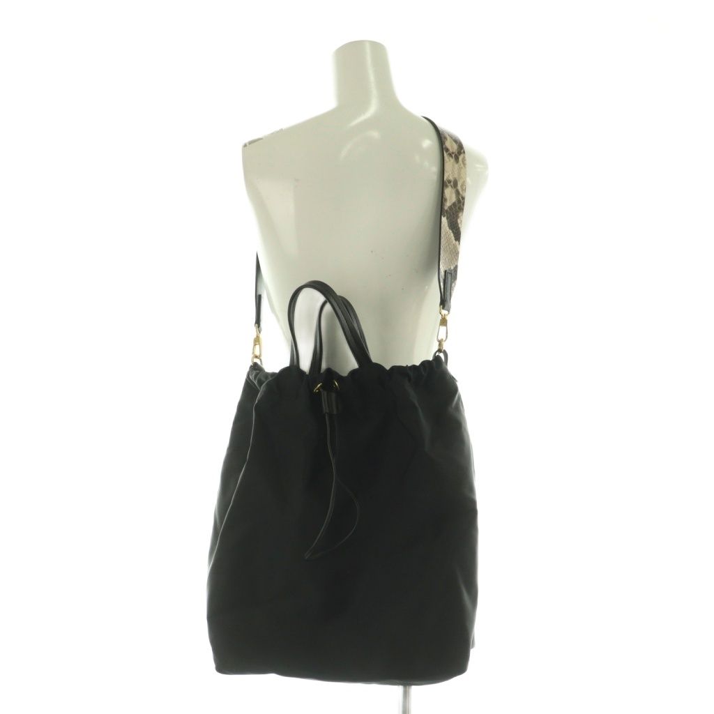 オルセット ORSETTO ショルダーバッグ ハンド 2WAY 巾着 ナイロン 黒