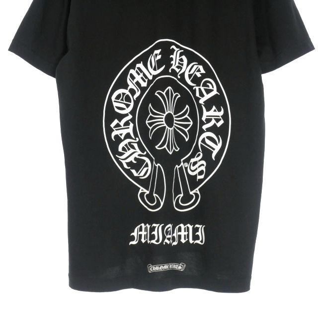 クロムハーツ ホースシュー Tシャツ 半袖 ホワイト マイアミ ブラック XL CHROME HEARTS(クロムハーツ) マイアミ限定 バックホースシュー
