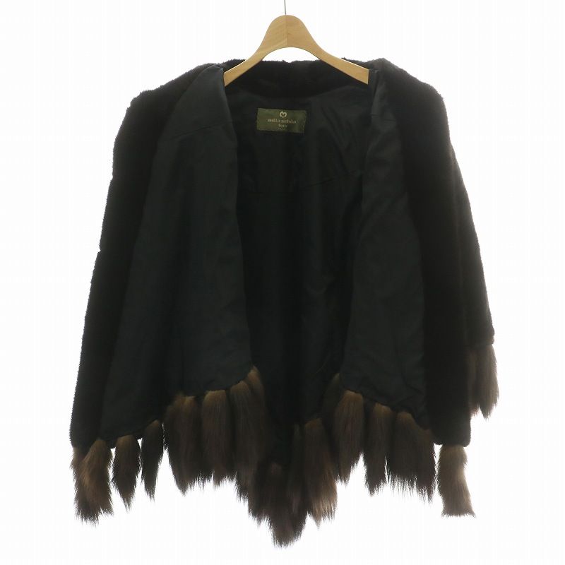 ミラショーン mila schon ポンチョ ケープ マント ファー 毛皮 ミンク