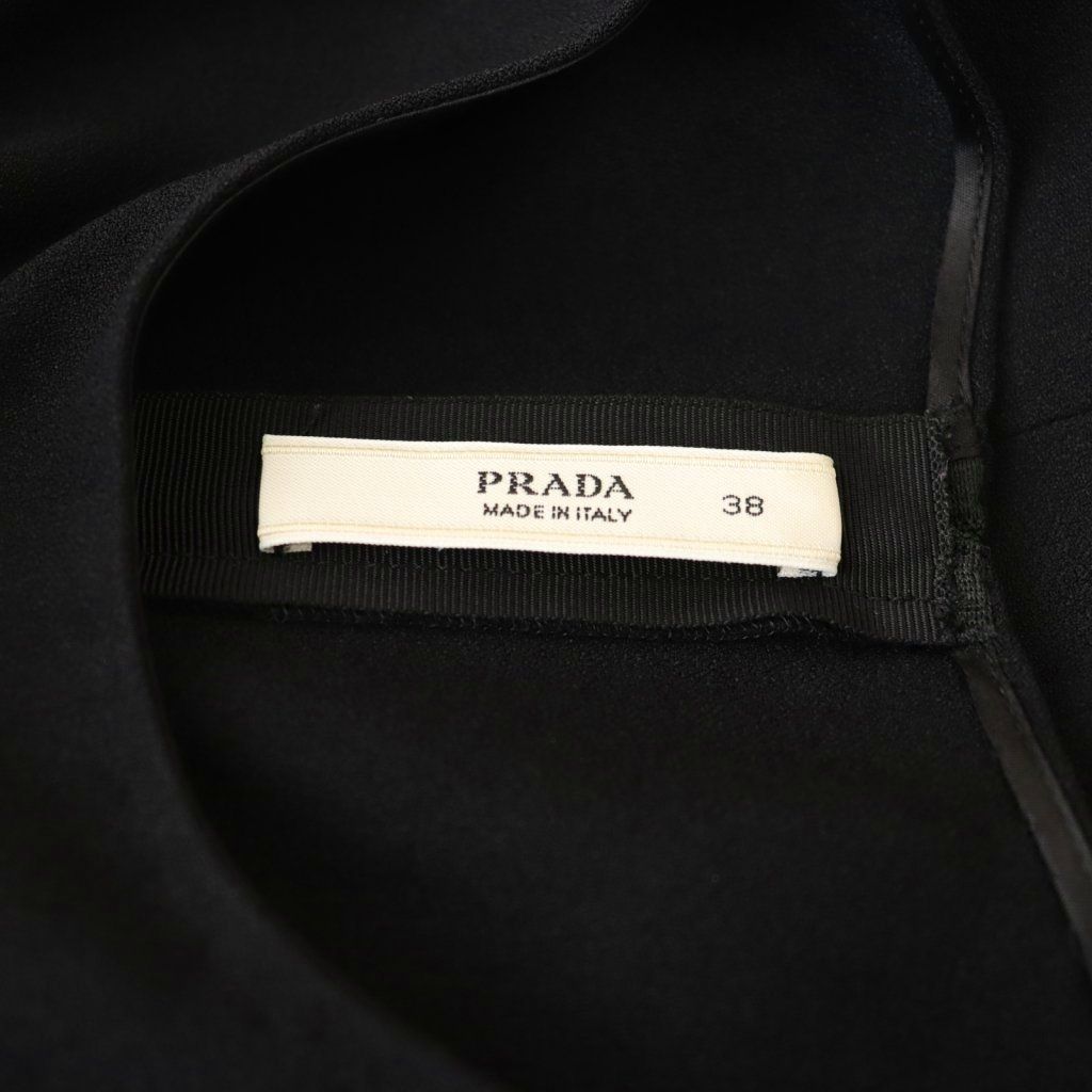 プラダ PRADA 長袖ワンピース ひざ丈 38 黒 ブラック /DF □OS - メルカリ