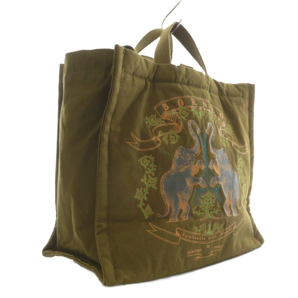 ハンティングワールド 2way オールレザー　ハンドバッグ ブラウン　本革　ロゴ ハンティングワールド 2way オールレザー ハンドバッグ ブラウン 本革