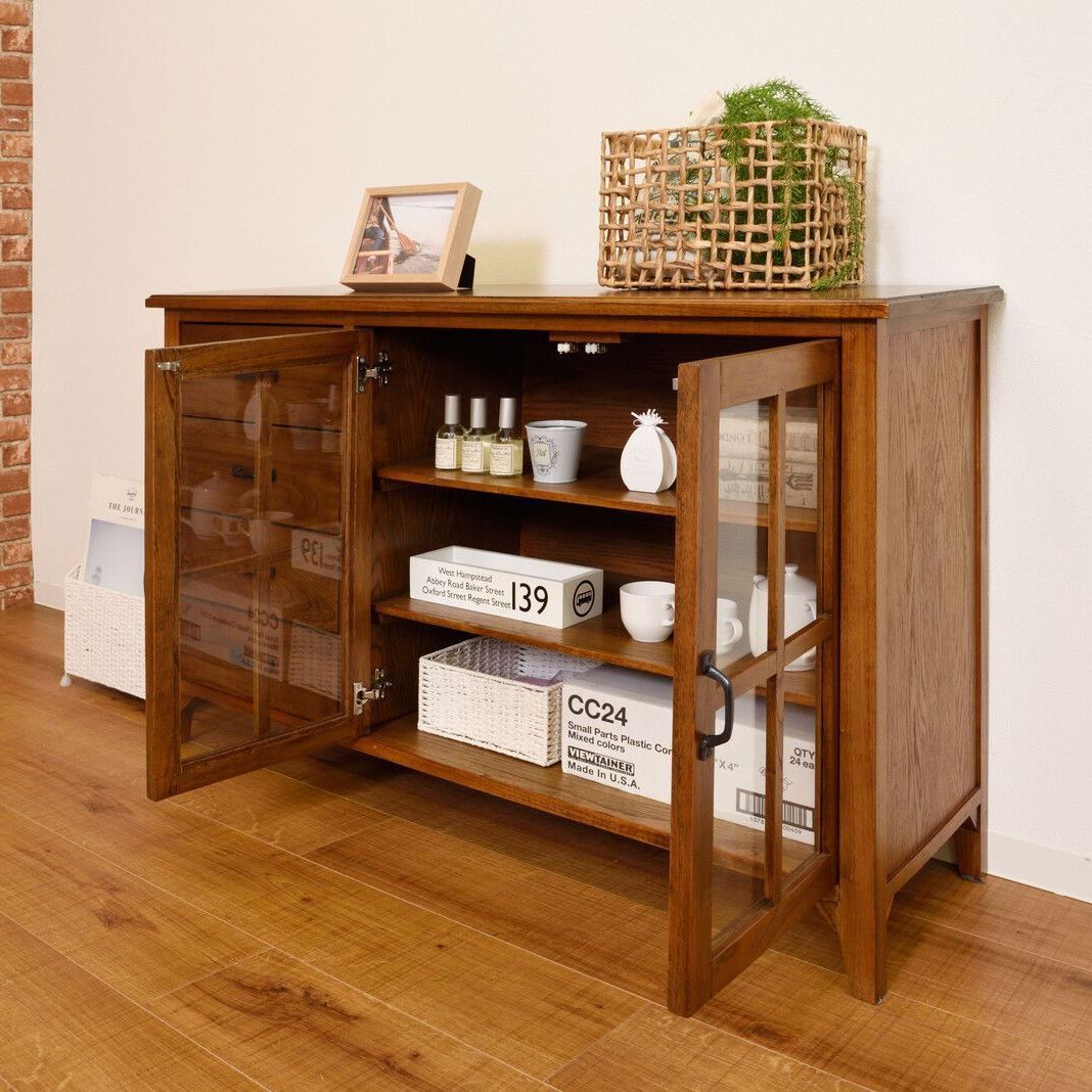 英国アンティーク木製サイドボード/キッチンキャビネット/チェスト(72