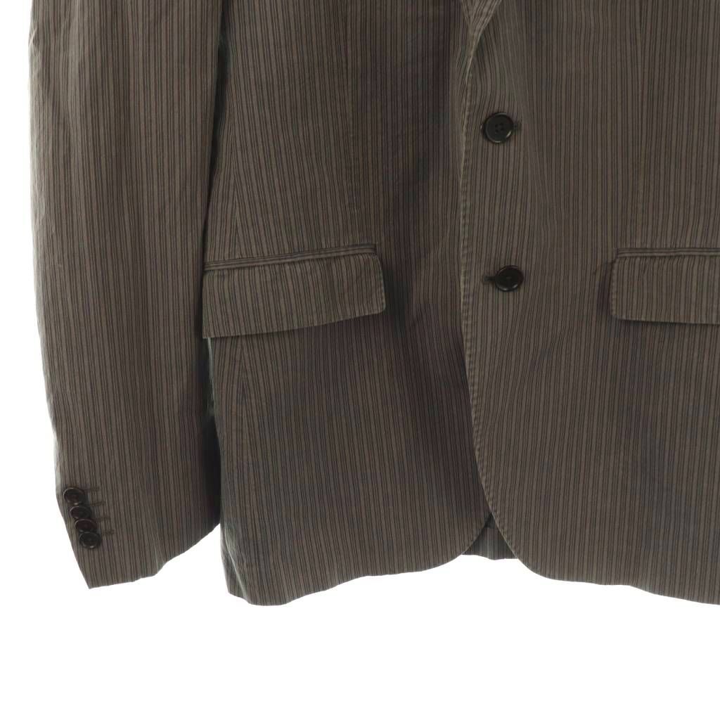 エトロ ETRO テーラードジャケット ストライプ 48 グレー マルチカラー