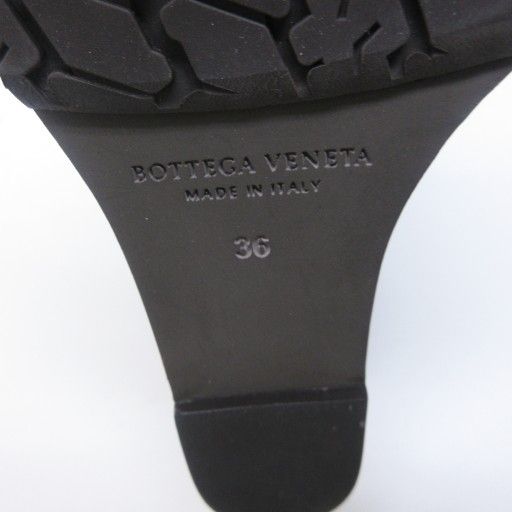 【中古】ボッテガヴェネタ イントレチャート ショートブーツ ウェッジソール レザー ステッチ 36 約23cm IBO84 ボッテガヴェネタ BOTTEGA VENETA イントレチャート ショートブーツ