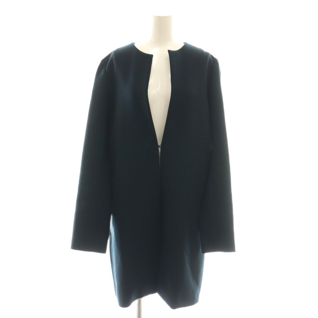 ヨーコチャン YOKO CHAN バックスリットノーカラーコート 38 ブラック