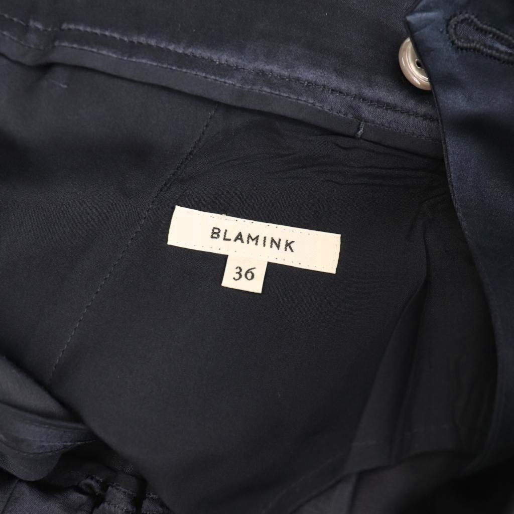 ブラミンク BLAMINK シルクリネンパンツ タック ジッパーフライ 36