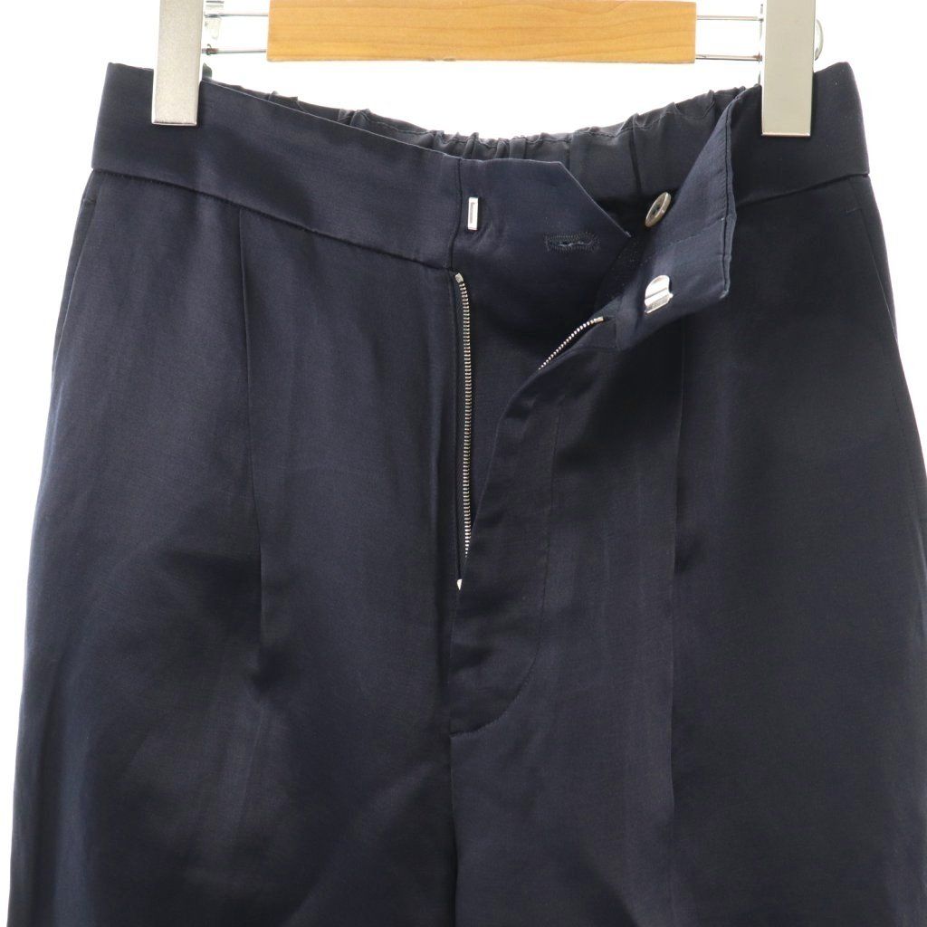 ブラミンク BLAMINK シルクリネンパンツ タック ジッパーフライ 36