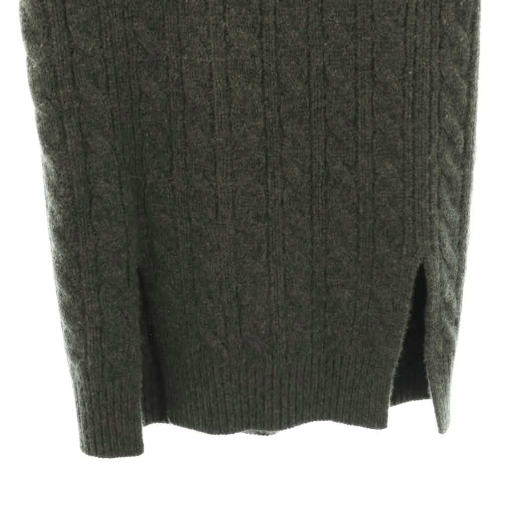 ブラミンク BLAMINK ケーブル編ニットスカート ロング タイト カシミヤ