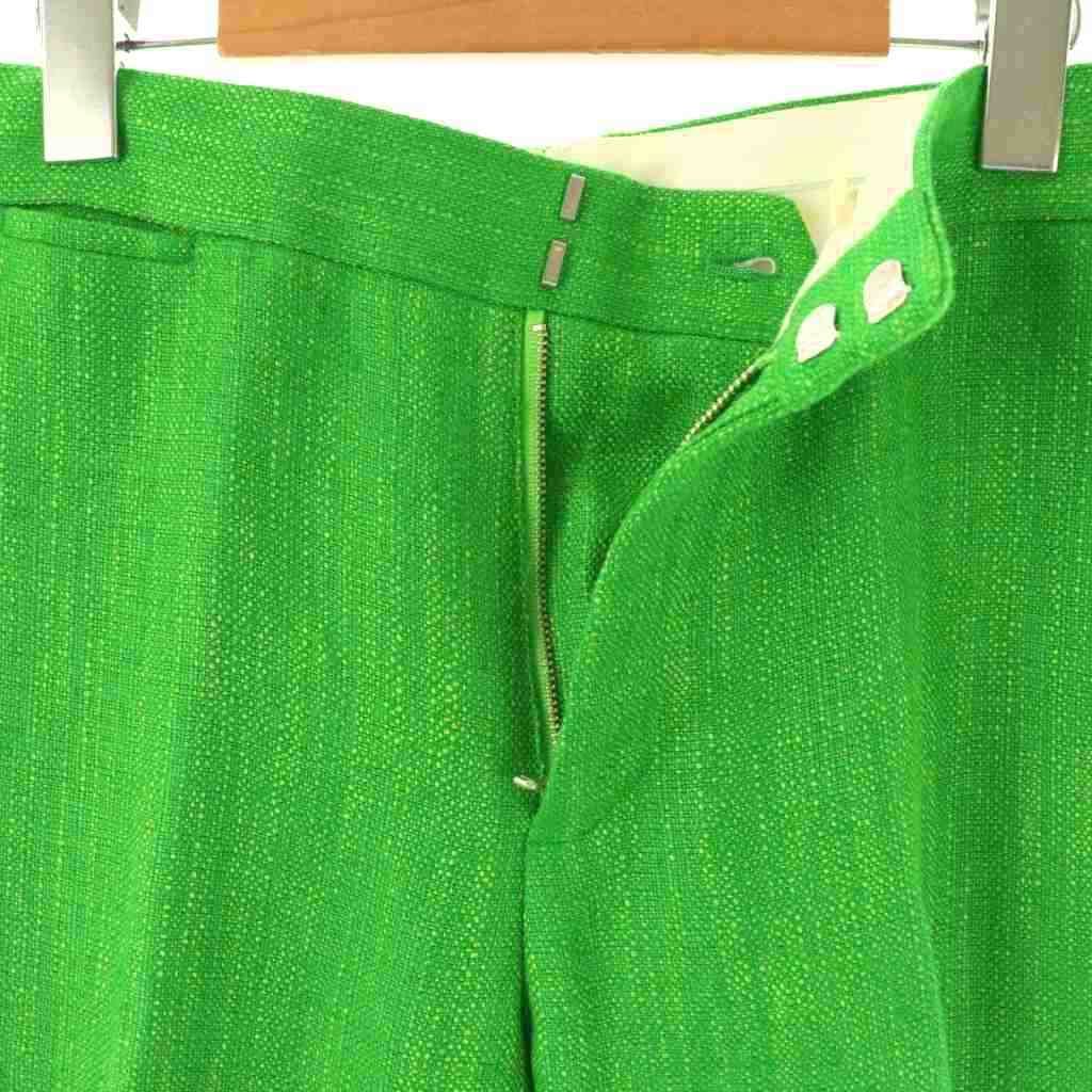 ドゥロワー Drawer リネンタックパンツ ジッパーフライ 38 グリーン