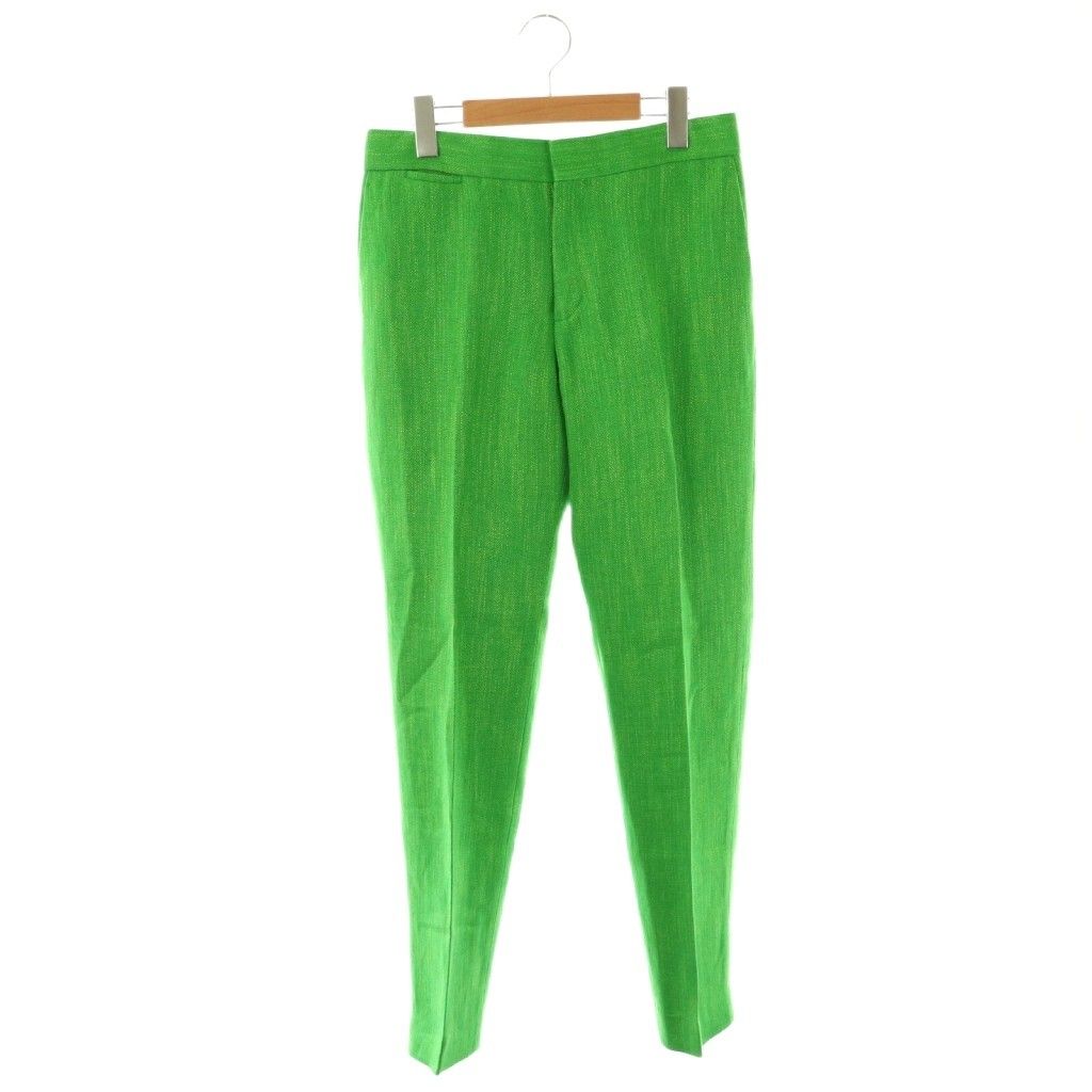 ドゥロワー 38 ドゥロワー Drawer リネンタックパンツ ジッパーフライ 38 グリーン