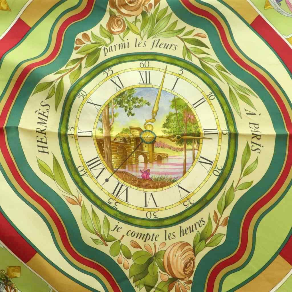 エルメス HERMES la ronde des heures カレ90 花の中で過ごす