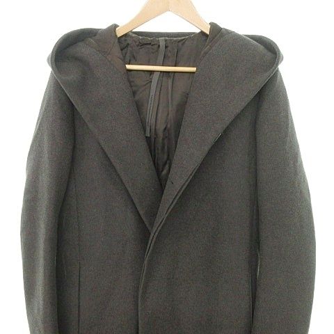 カズユキクマガイ アタッチメント　ダブルフェイス フーデッドコート カシミヤ混 KAZUYUKI KUMAGAI ATTACHMENT - カシミヤ混ダブルフェイスメルトン