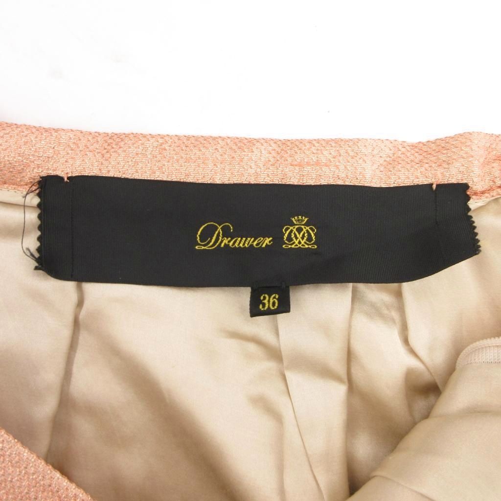 ドゥロワー Drawer タックスカート シルク混 36 ピンク ひざ丈 /YJ