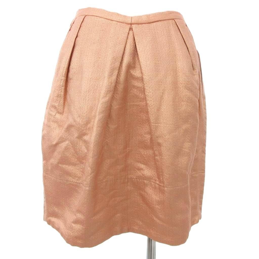 ドゥロワー Drawer タックスカート シルク混 36 ピンク ひざ丈 /YJ