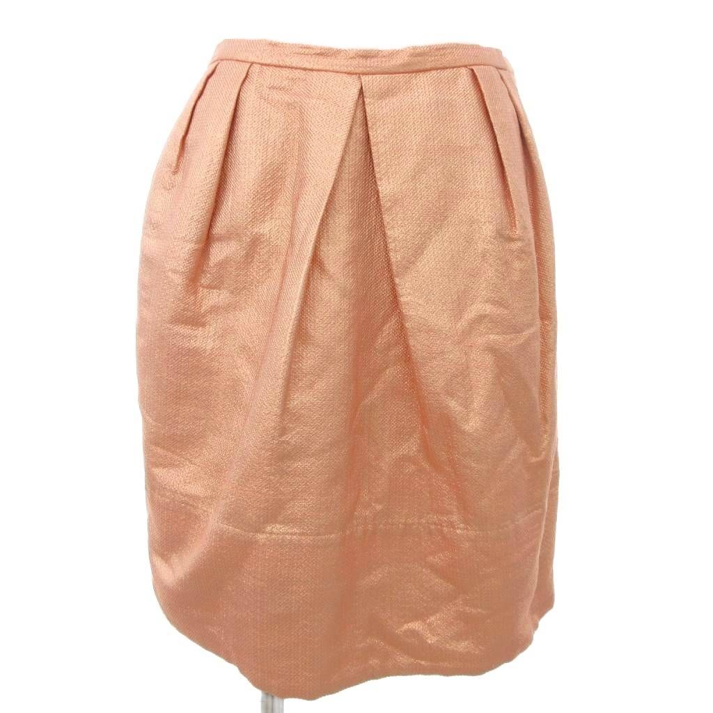 ドゥロワー Drawer タックスカート シルク混 36 ピンク ひざ丈 /YJ