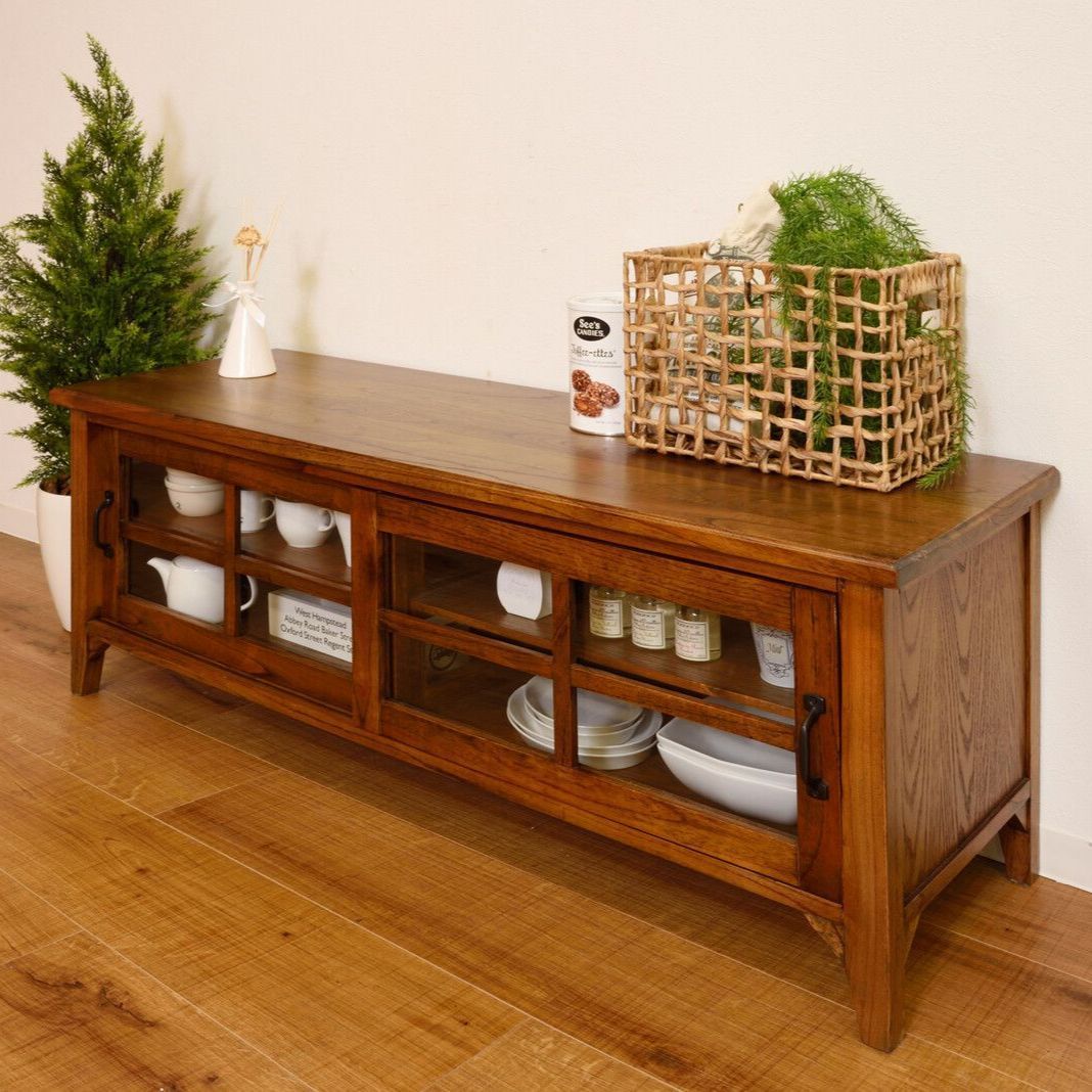 美品 ファニテリア マキ 日本製 サイドボード リビングボード 飾り棚