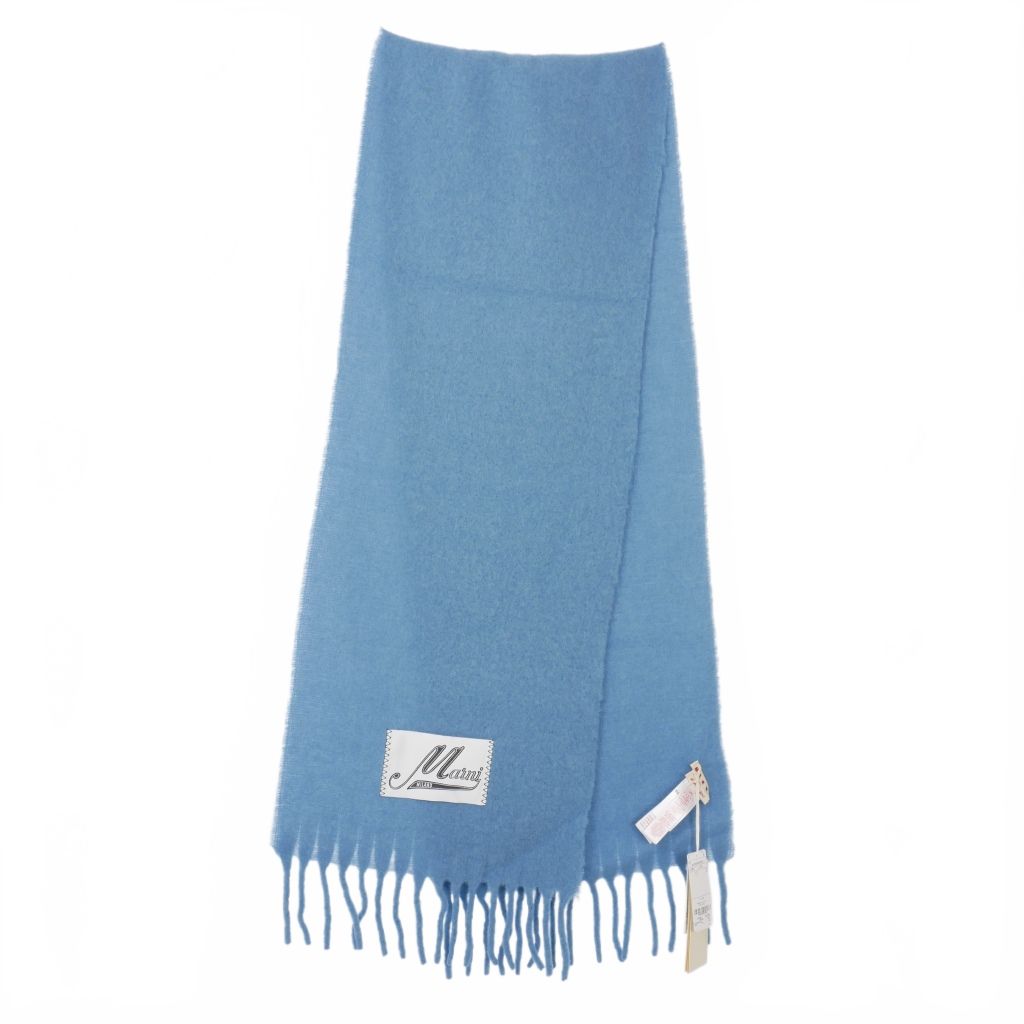 マルニ MARNI 24AW ラベルロゴ フリンジ マフラー ストール アルパカ