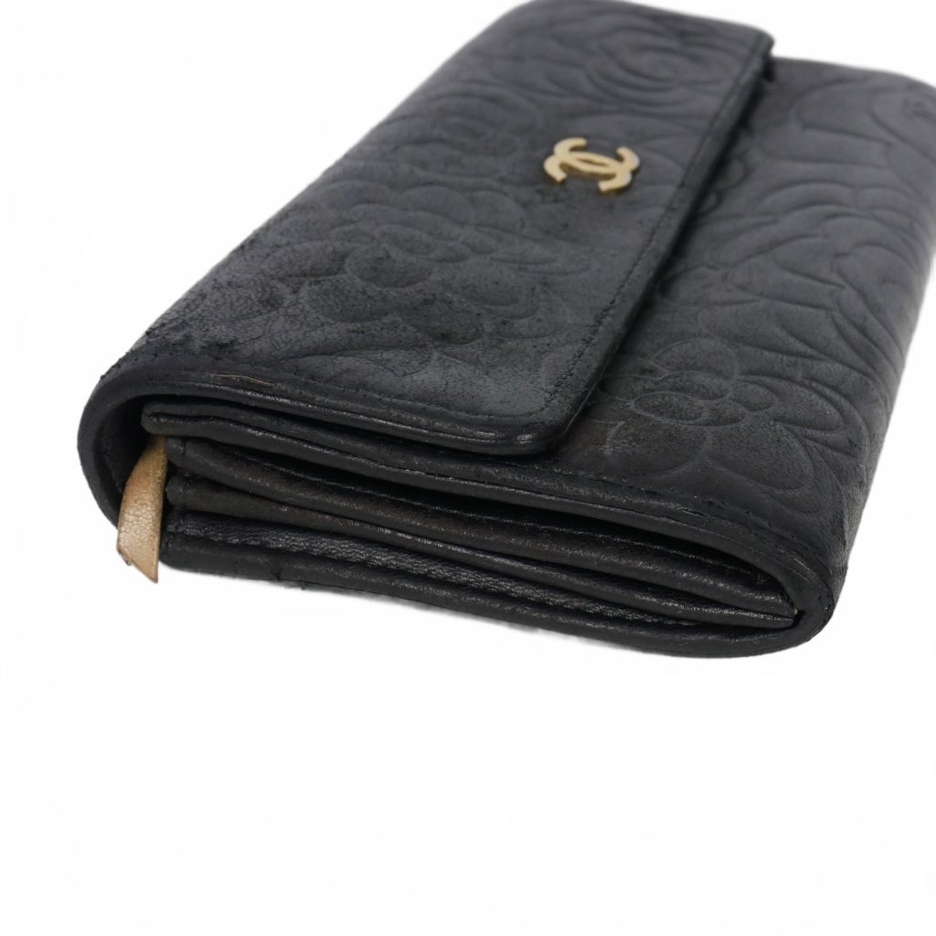 シャネル CHANEL カメリア 二つ折り ココマーク 長財布 ロング