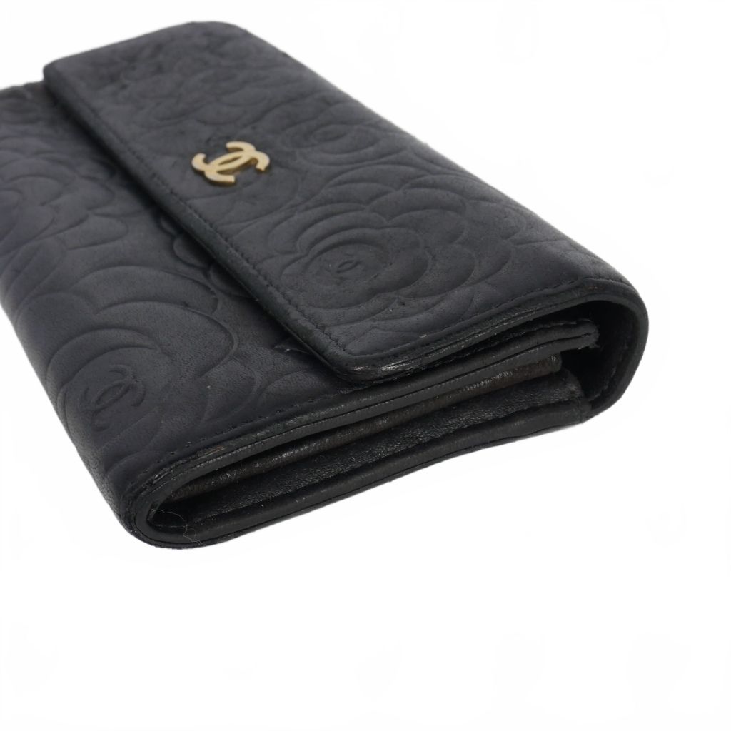シャネル CHANEL カメリア 二つ折り ココマーク 長財布 ロング