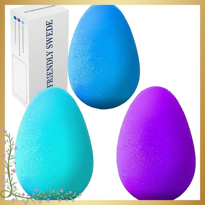 【迅速発送】大人向けのフレンドリースウェーデンストレスボール - ハンドセラピー、ストレス解消、手の強さのための3つのスクイーズボール。3つの抵抗レベルで握力を強化するエクササ