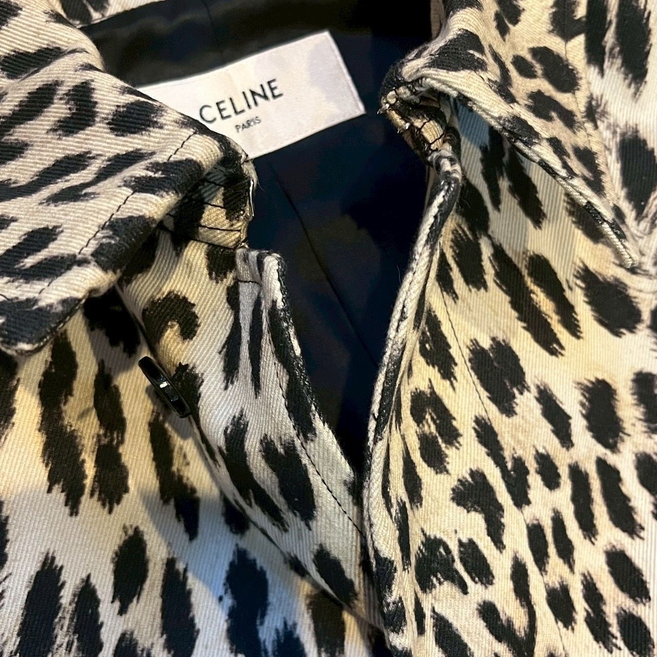 美品】セリーヌ CELINE レオパード柄 コート ロング丈 スリット98cm