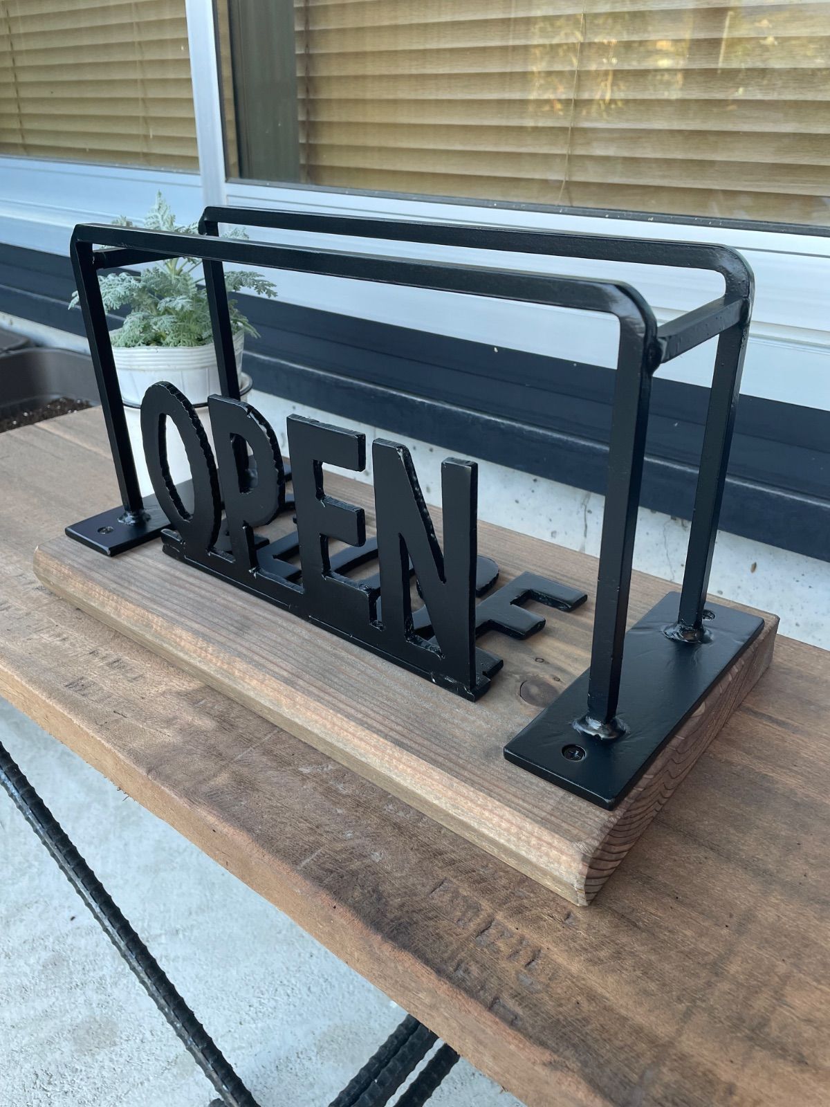 OPEN CLOSE 置き看板ベース台セット アイアン雑貨 切り文字 表札