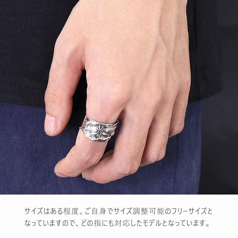 新品】 シルバー シルバー925 本物 特大 イーグル フェザー リング 