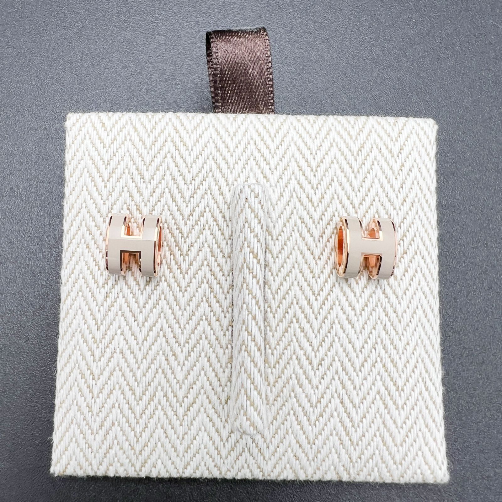 新品・未使用】HERMES エルメス ミニポップH ピアス ローズドラジェ