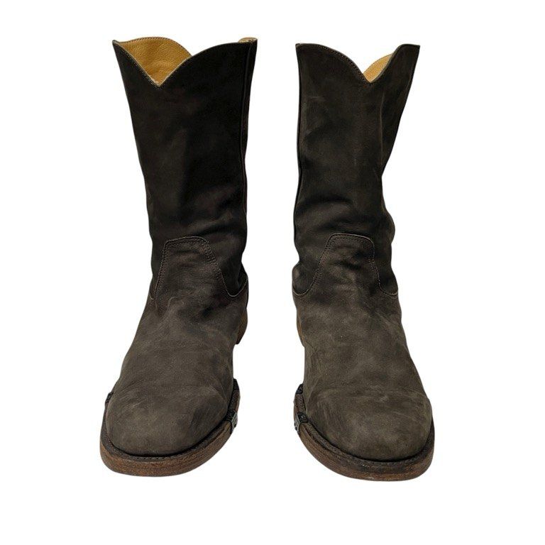 NUMBER NINE 07SS ヌバックレザーウエスタンブーツ ペコス ローパー