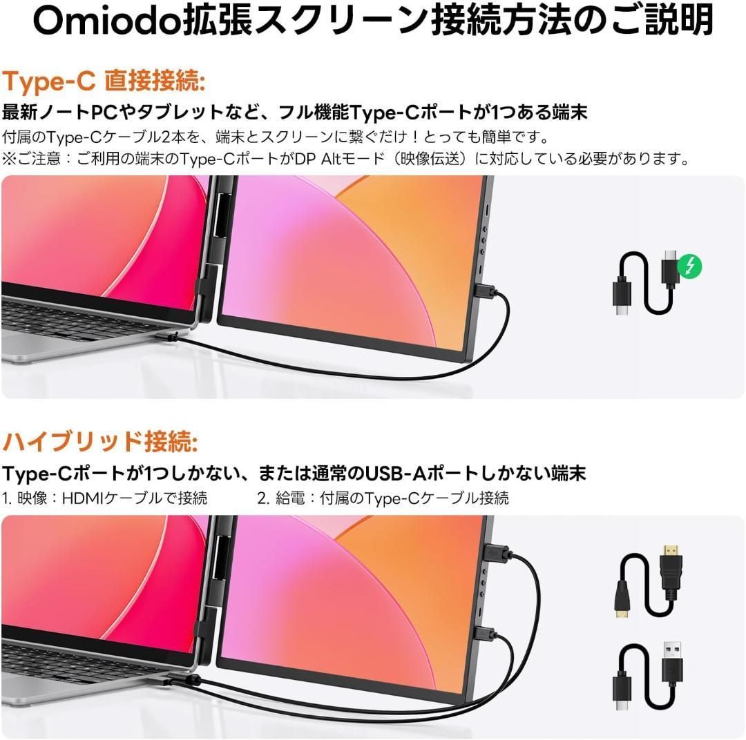 デュアルモニター 14.1インチ 1200P FHD モバイルモニター USB-C/HDMI 