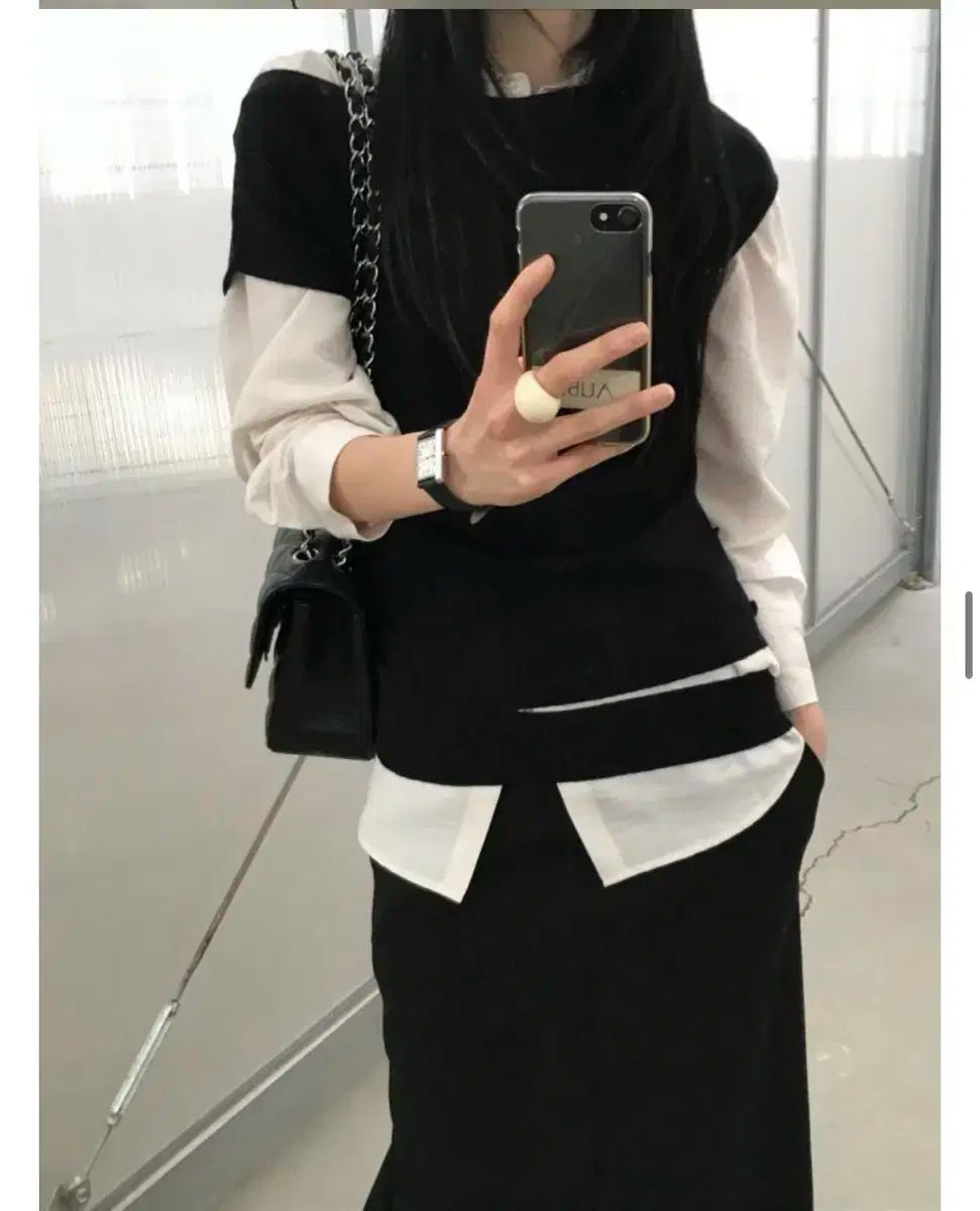 マークドリー 半袖ニット ブラック