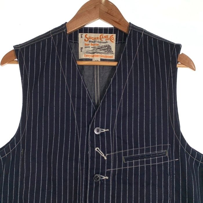 SUGAR CANE シュガーケーン ウォバッシュストライプ ワークベスト