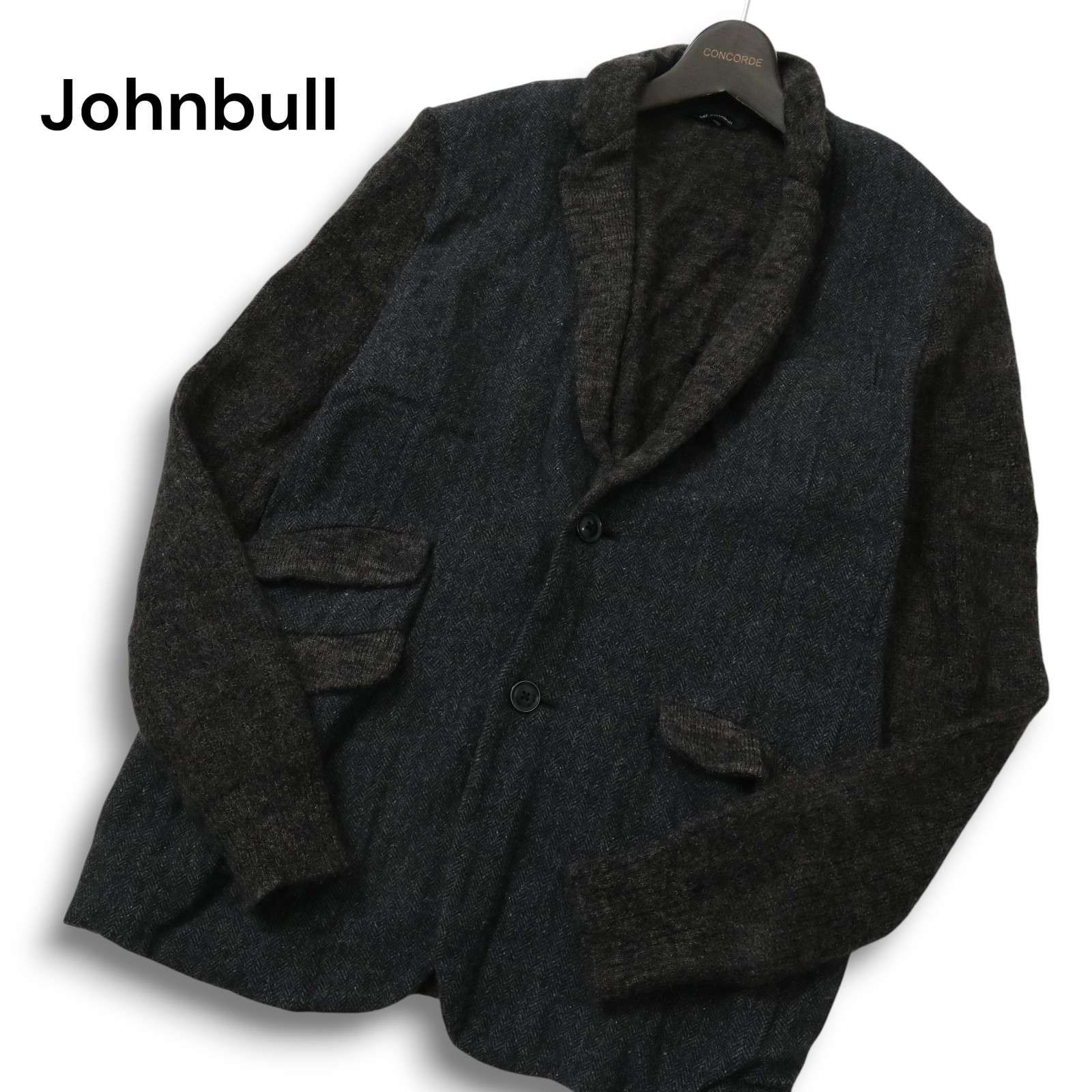 Johnbull ジョンブル 秋冬 ウール リネン モヘヤ混☆ 切替 ニット 