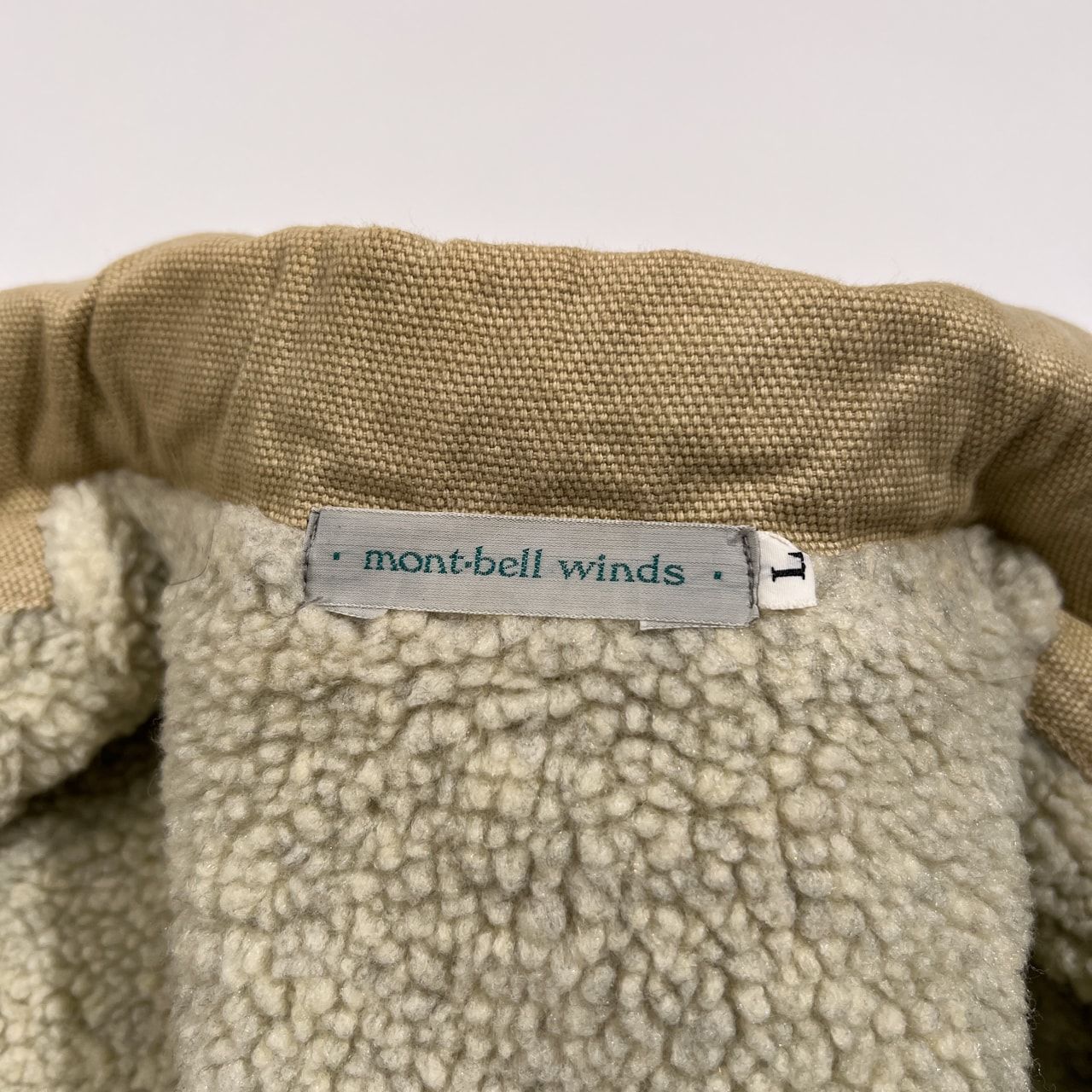オールド mont-bell winds モンベル ウィンズ 裏ボアフリース ダック ジャケット コート サイズ L /ベージュ オールド mont-bell winds モンベル ウィンズ 裏ボアフリース ダック