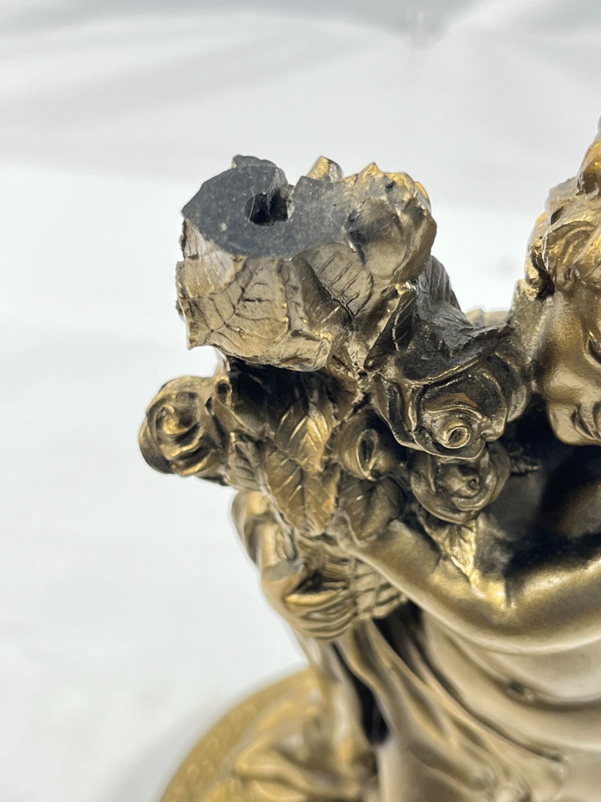 銅像 ブロンズ像 女神 4RP632 子供 花束 ブーケ 置物 インテリア