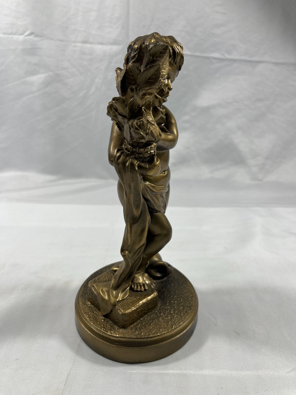 銅像 ブロンズ像 女神 4RP632 子供 花束 ブーケ 置物 インテリア