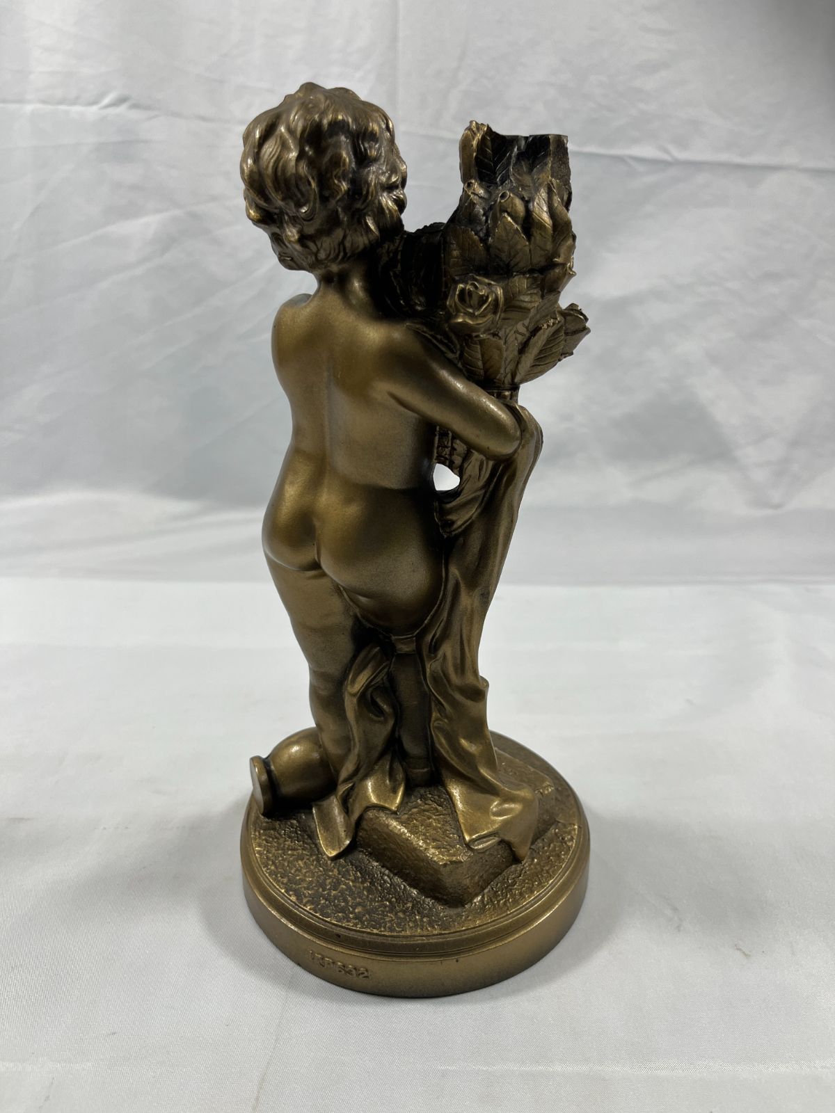 銅像 ブロンズ像 女神 4RP632 子供 花束 ブーケ 置物 インテリア